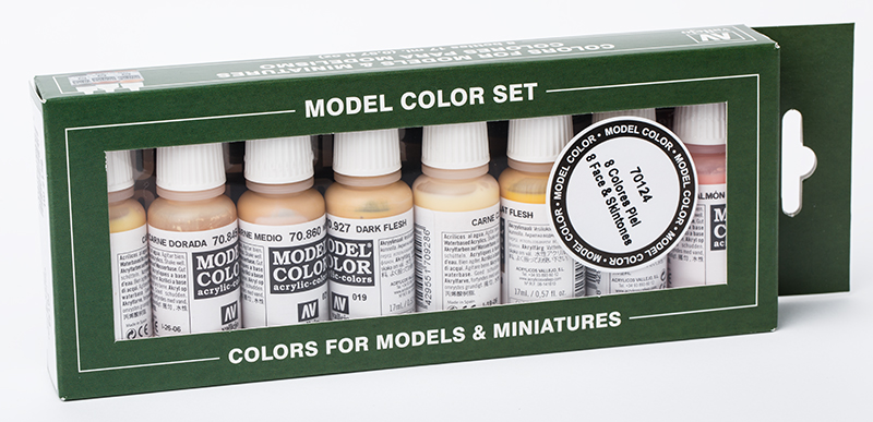 Vallejo Paint Set  _ 70124 _ Face & Skintones (8 Colors, Model Color)