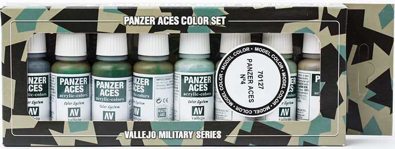 Vallejo Paint Set  _ 70127 _ Nº 4 - Crew uniforms (8 Colors, Panzer Aces)(*단종)