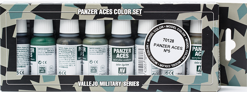 Vallejo Paint Set  _ 70128 _ Nº 5 - Crew uniforms (8 Colors, Panzer Aces)(*단종)