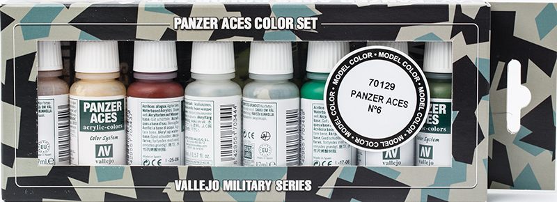 Vallejo Paint Set  _ 70129 _ Nº 6 - Skin, camouflage (8 Colors, Panzer Aces)(*단종)