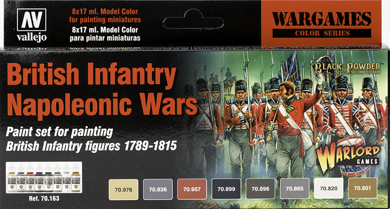 Vallejo Paint Set  _ 70163 _ War Games Color Series _ British Infantry Napoleonic Wars (8 Colors, Model Color)
