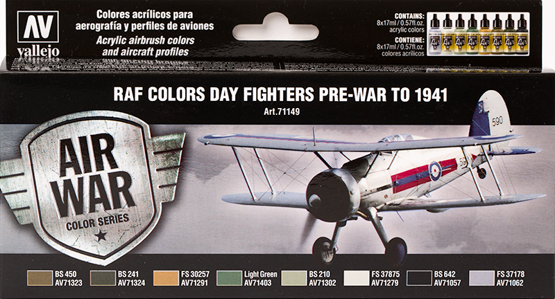 Vallejo Paint Set  _ 71149 _ Air War Color Series _ RAF Day Fighters Pre-War to 1941 (Model Air)