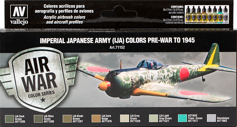 Vallejo Paint Set  _ 71152 _ Air War Color Series _ Imperial Japanese Army (IJA) Colors Pre-War to 1945 (Model Air)