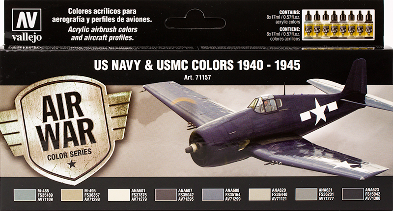Vallejo Paint Set  _ 71157 _ Air War Color Series _ US Navy & UMSC colors 1940-1945 (Model Air)