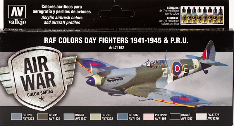 Vallejo Paint Set  _ 71162 _ Air War Color Series _ RAF Colors Day Fighters 1941-1948 & PRU (Model Air)