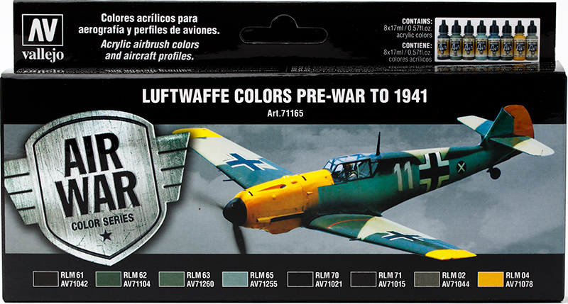 Vallejo Paint Set  _ 71165 _ Air War Color Series _ Luftwaffe Pre-War to 1941 (Model Air)