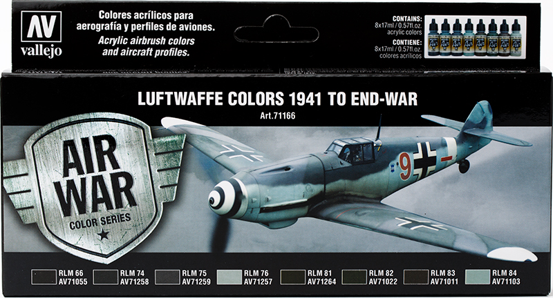 Vallejo Paint Set  _ 71166 _ Air War Color Series _ Luftwaffe Colors 1941 to end-war (Model Air)