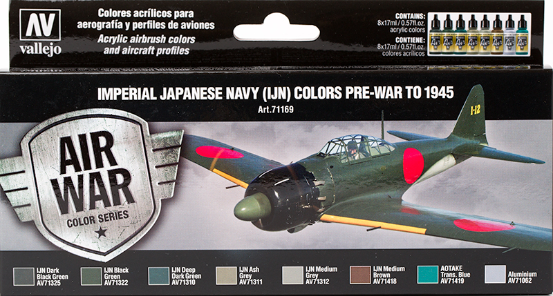 Vallejo Paint Set  _ 71169 _ Air War Color Series _ Imperial Japanese Navy (IJN) Colors Pre-War to 1945 (Model Air)