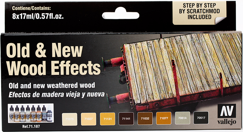 Vallejo Paint Set  _ 71187 _ Effects Color Series _ Old & New Wood Effects (by Scratchmod, Model Air)