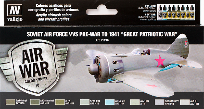 Vallejo Paint Set  _ 71196 _ Air War Color Series _ Soviet Air Force VVS Pre-War to 1941  "Great Patriotic War" (Model Air)