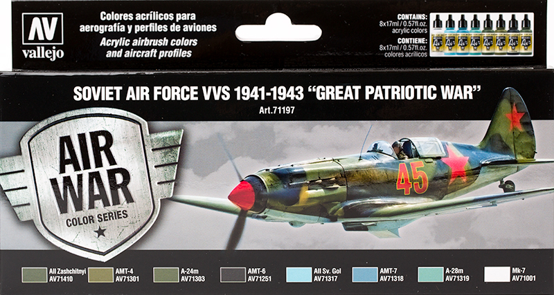 Vallejo Paint Set  _ 71197 _ Air War Color Series _ Soviet Air Force VVS 1941-1943  "Great Patriotic War" (Model Air)