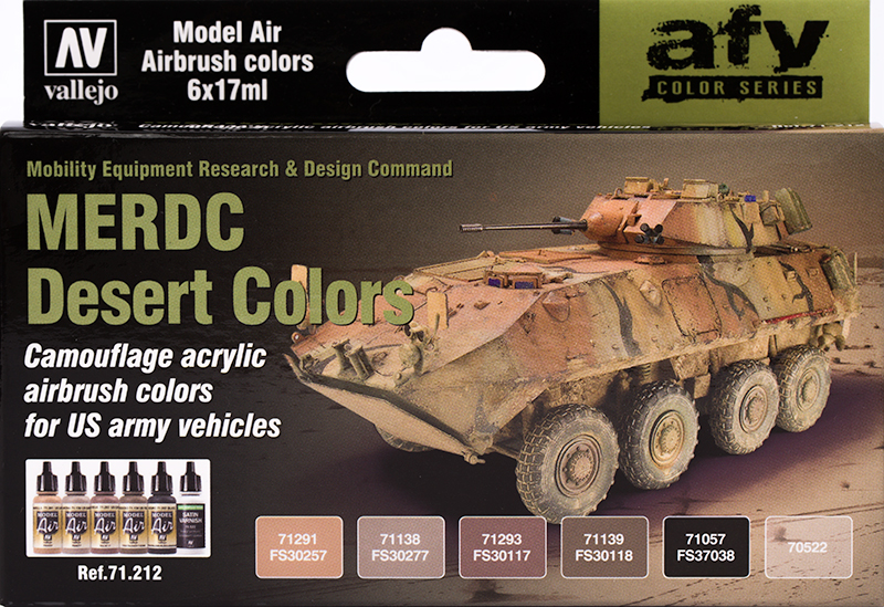 Vallejo Paint Set  _ 71212 _ AFV Color Series _ MERDC Desert Colors (Model Air)