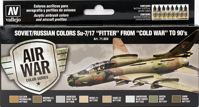 Vallejo Paint Set  _ 71604 _ Air War Color Series _ Soviet / Russian Colors Su-7/17 "Fitter" From "Cold War" to 90's (Model Air)