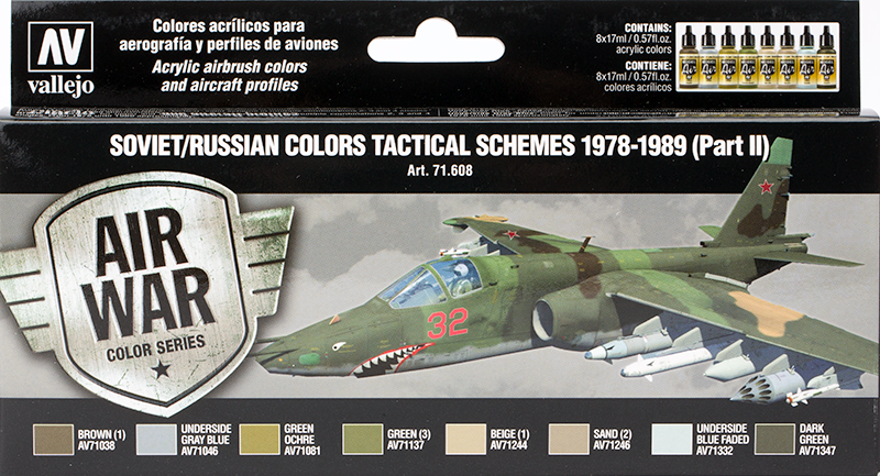 Vallejo Paint Set  _ 71608 _ Air War Color Series _ Soviet / Russian Colors Tactical Schemes 1978-1989 (Part II) (Model Air)