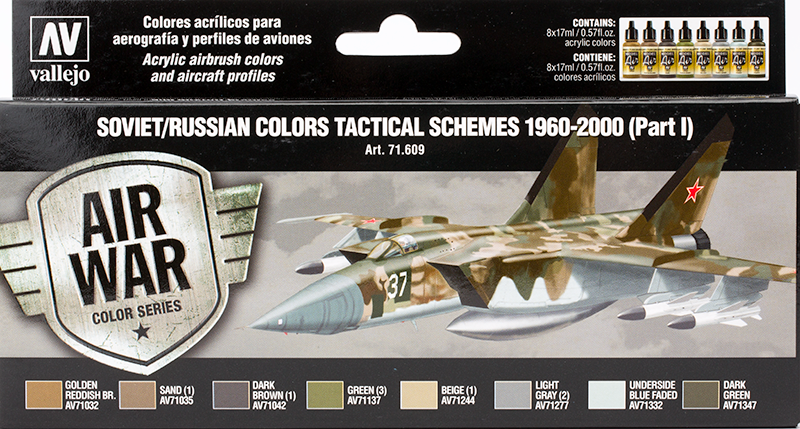 Vallejo Paint Set  _ 71609 _ Air War Color Series _ Soviet / Russian Colors Tactical Schemes 1960-2000 (Part I) (Model Air)