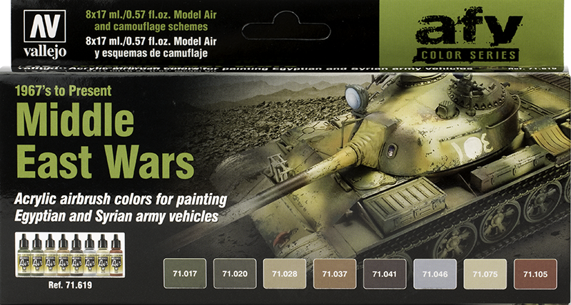 Vallejo Paint Set  _ 71619 _ AFV Color Series _ Middle East Wars (1967's to present) (Model Air)