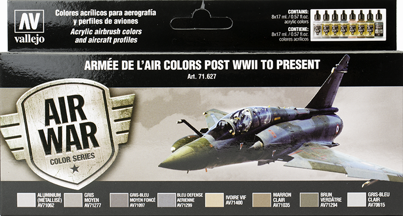 Vallejo Paint Set  _ 71627 _ Air War Color Series _ ARMEE DE L'AIR Colors Post WWII to Present (Model Air)