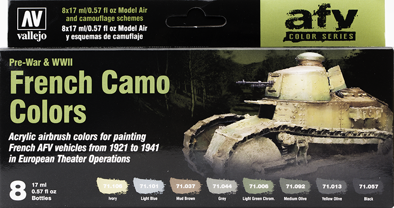 Vallejo Paint Set  _ 71644 _ AFV Color Series _ French Camo Colors Pre-War & WWII (Model Air)