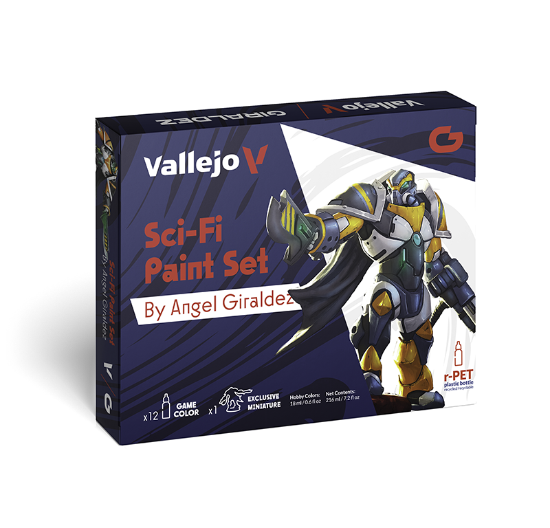 Vallejo Paint Set  _ 72313 _ Sci-Fi Paint Set (by Angel Giraldez, 12 Colors + figure)