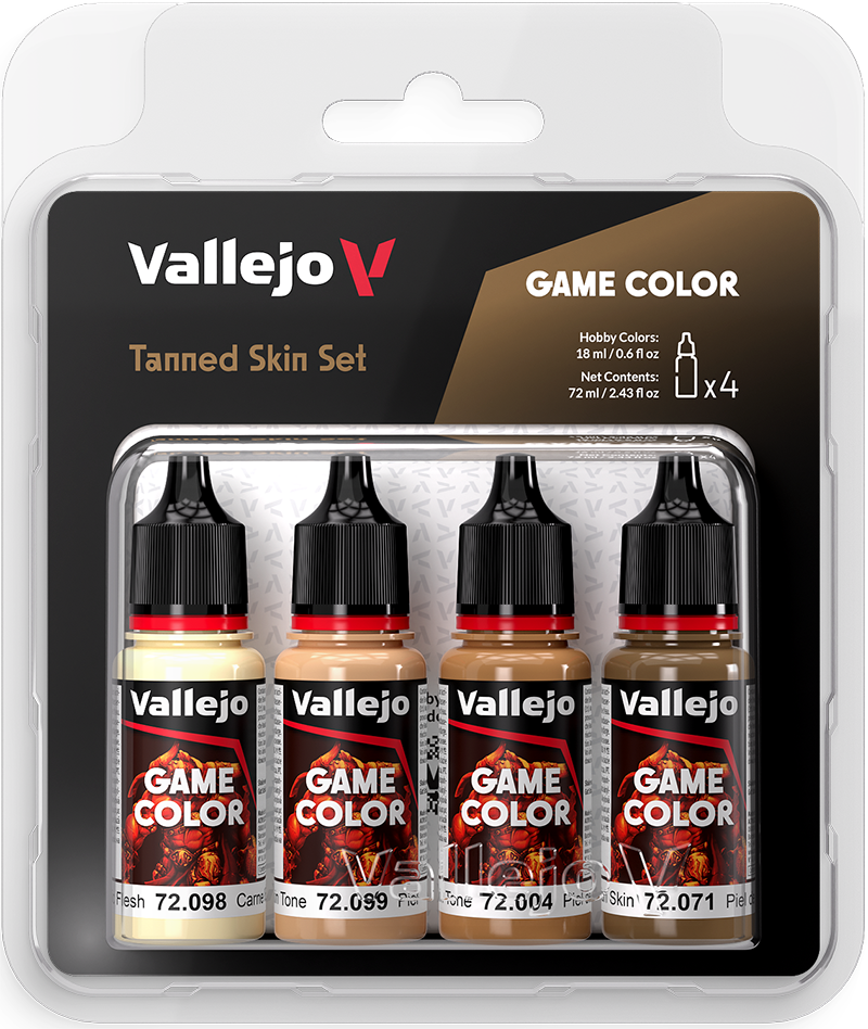 Vallejo Paint Set  _ 72380 _ Tanned Skin Set (4 Game Colors)