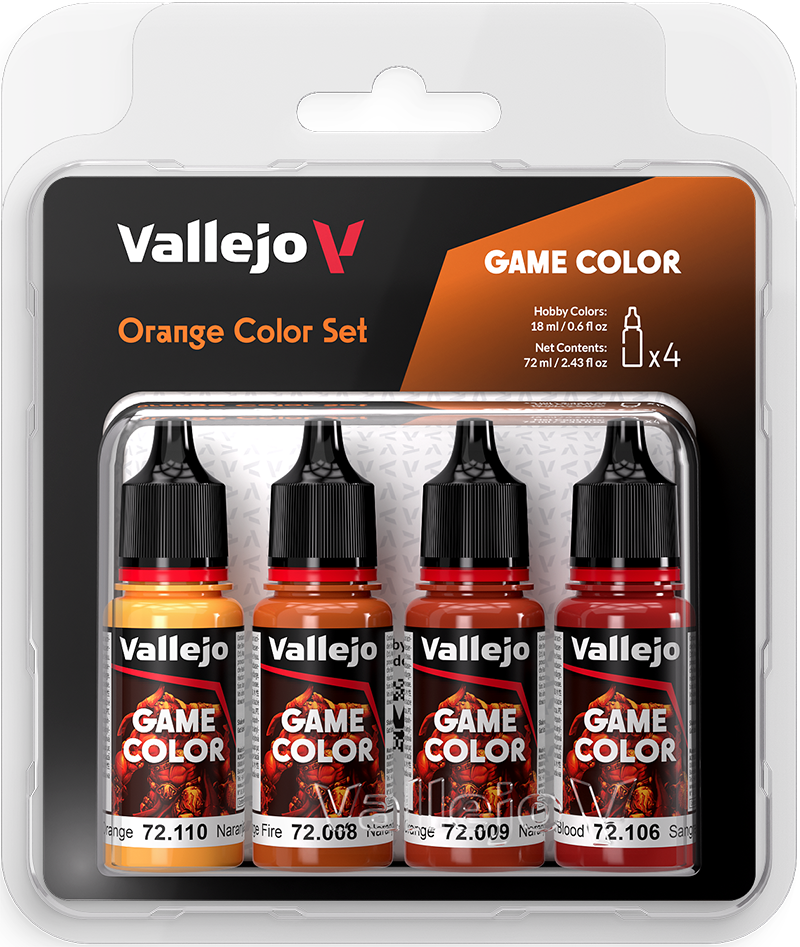 Vallejo Paint Set  _ 72381 _ Orange Color Set (4 Game Colors)