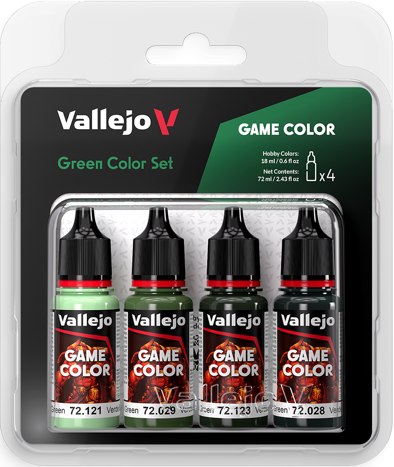 Vallejo Paint Set  _ 72384 _ Green Color Set (4 Game Colors)