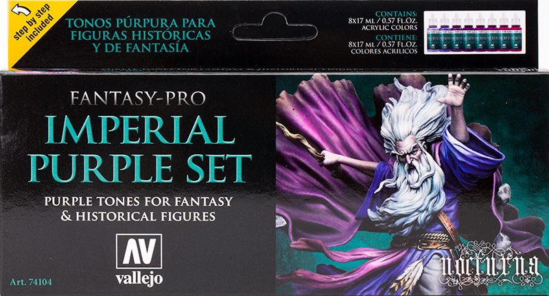 Vallejo Paint Set  _ 74104 _ Fantasy-Pro _ Imperial Purple Set