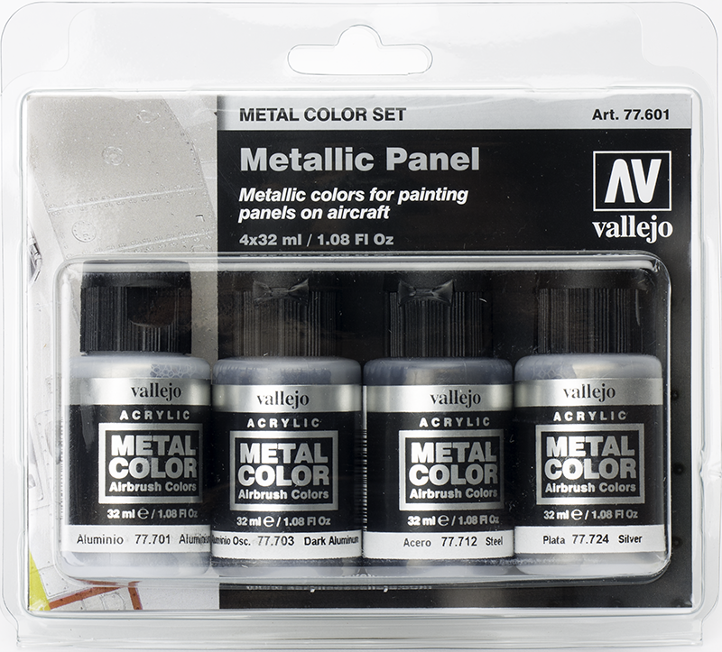 Vallejo Paint Set  _ 77601 _ Metal Color Set _ Metallic Panel