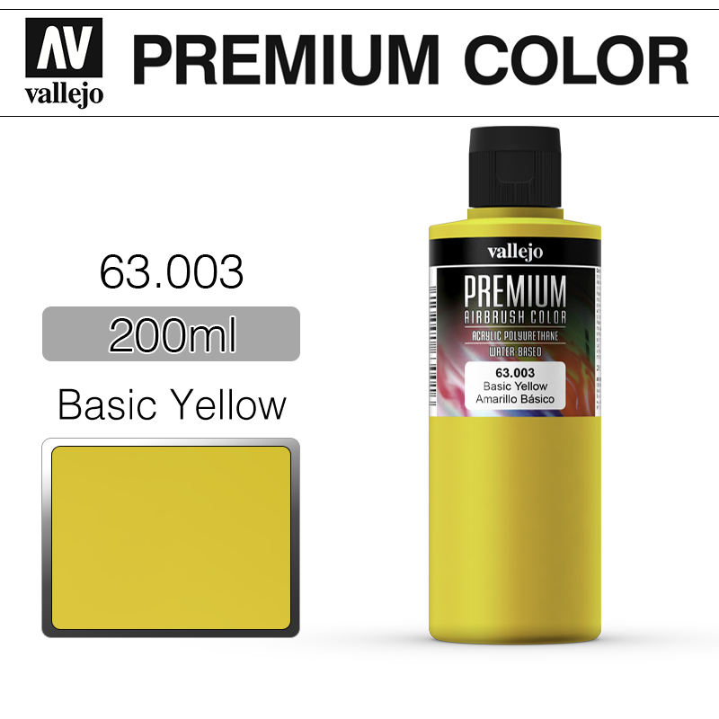 Vallejo Premium Color _ 63003 _ 200ml _ Basic Yellow