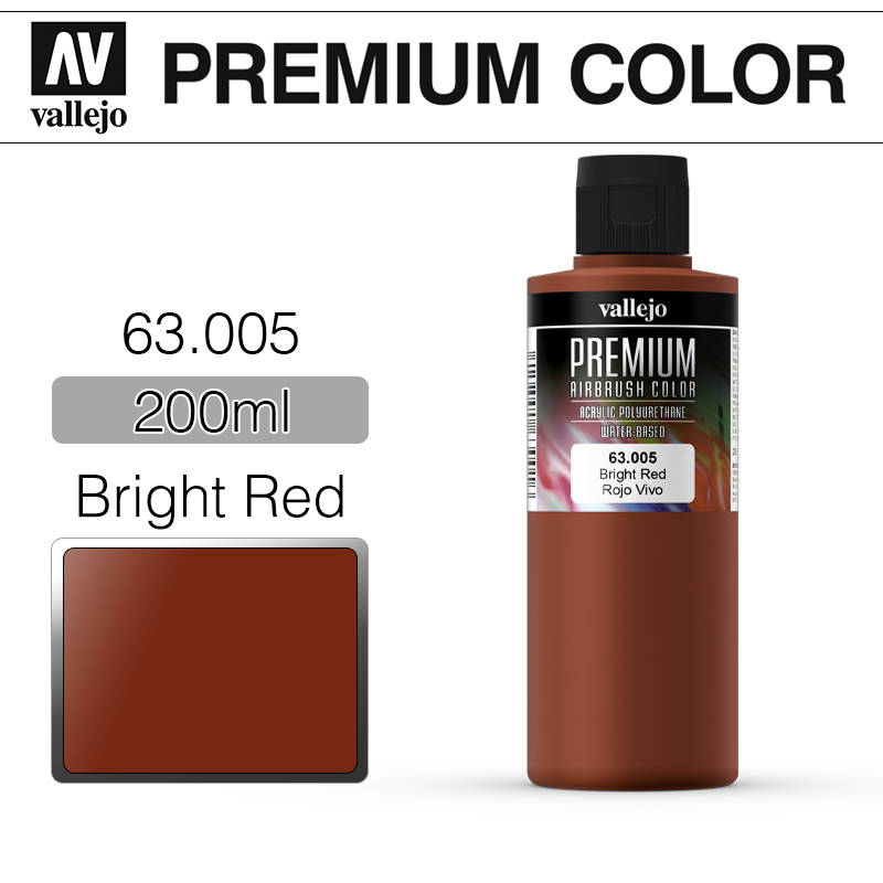 Vallejo Premium Color _ 63005 _ 200ml _ Bright Red