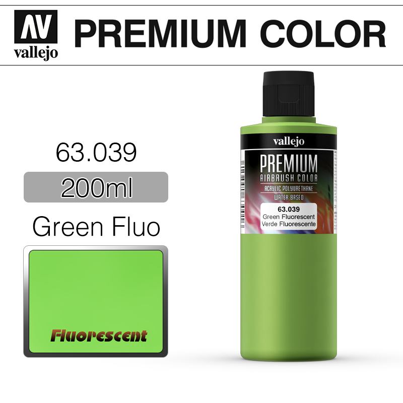 Vallejo Premium Color _ 63039 _ 200ml _ Green Fluo