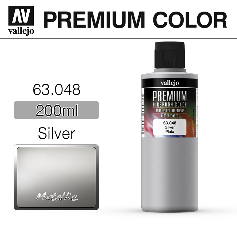 Vallejo Premium Color _ 63048 _ 200ml _ Silver