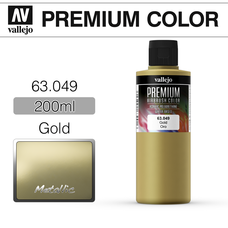 Vallejo Premium Color _ 63049 _ 200ml _ Gold