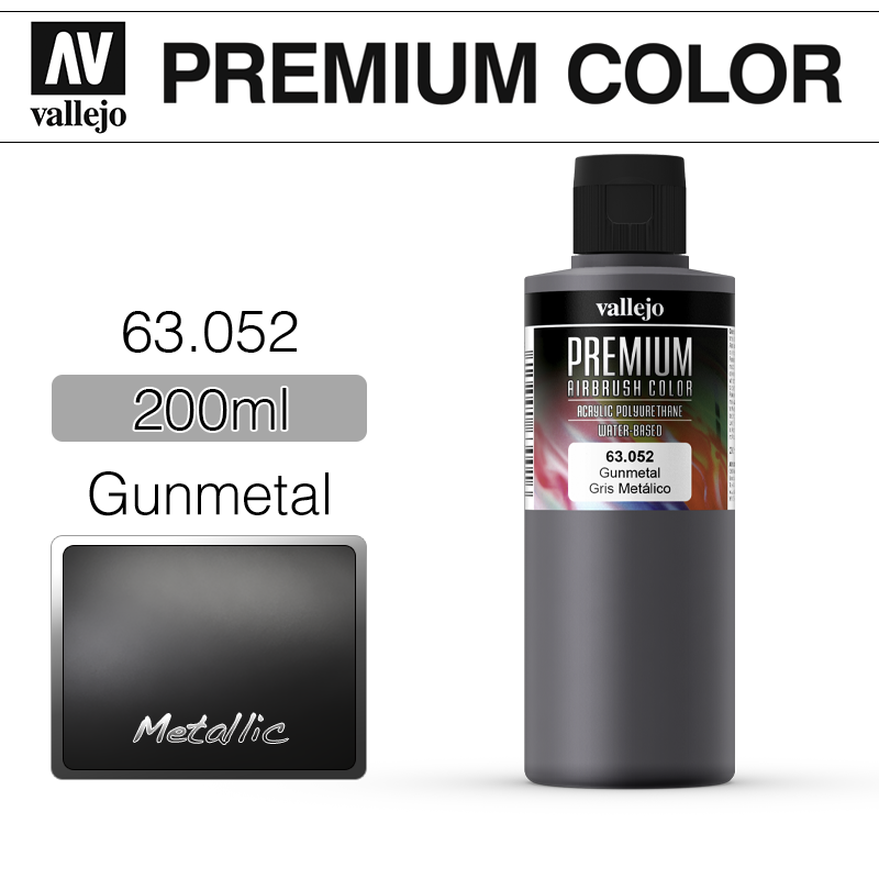 Vallejo Premium Color _ 63052 _ 200ml _ Gunmetal (* 단종)