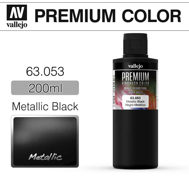 Vallejo Premium Color _ 63053 _ 200ml _ Metallic Black (* 단종)