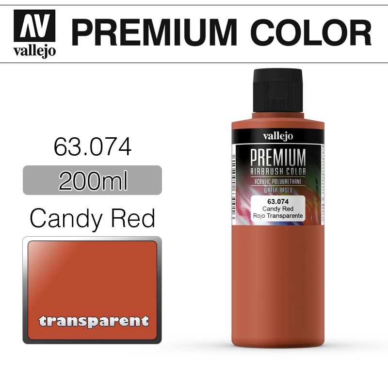 Vallejo Premium Color _ 63074 _ 200ml _ Candy Red (* 단종)