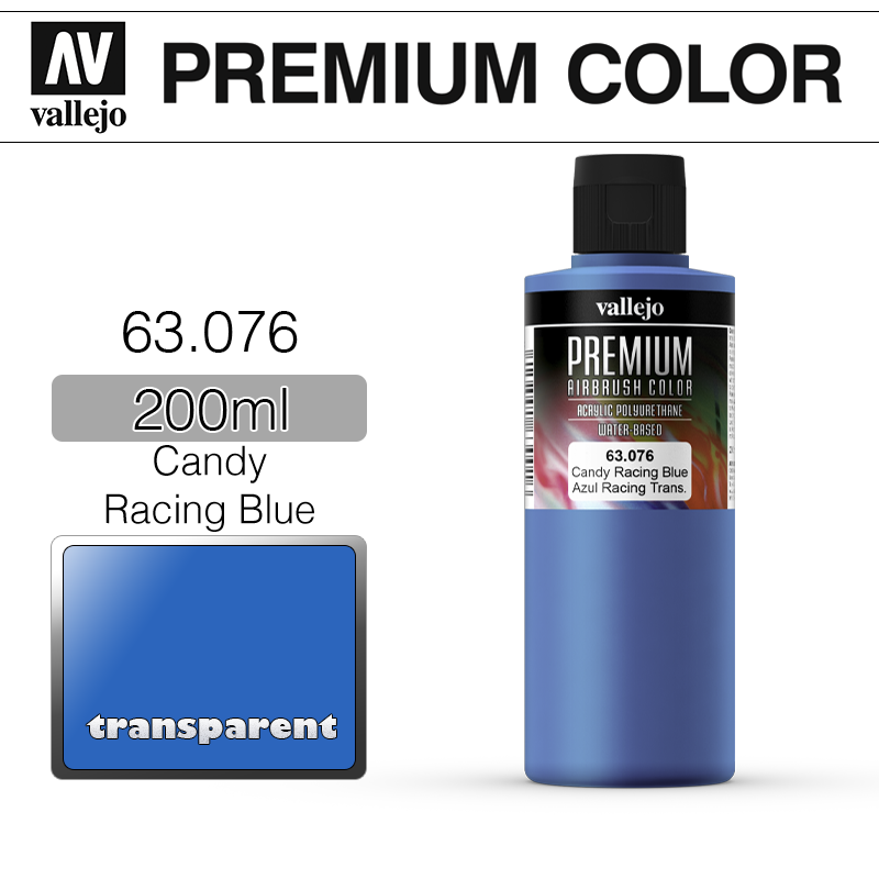 Vallejo Premium Color _ 63076 _ 200ml _ Candy Racing Blue (* 단종)