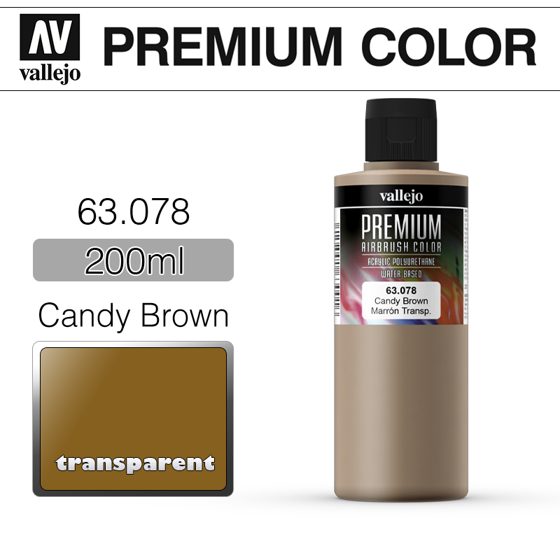 Vallejo Premium Color _ 63078 _ 200ml _ Candy Brown (* 단종)
