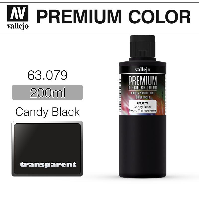 Vallejo Premium Color _ 63079 _ 200ml _ Candy Black (* 단종)