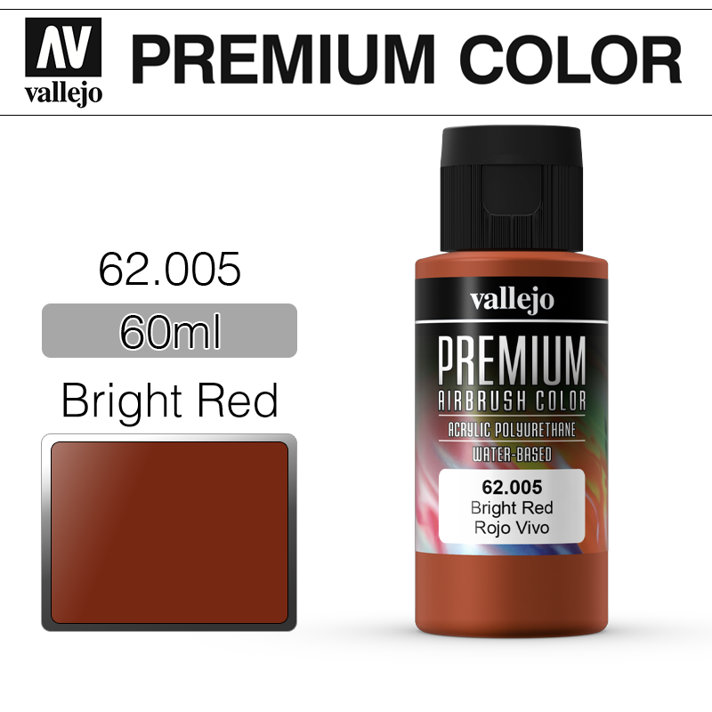 Vallejo Premium Color _ 62005 _ 60ml _ Bright Red