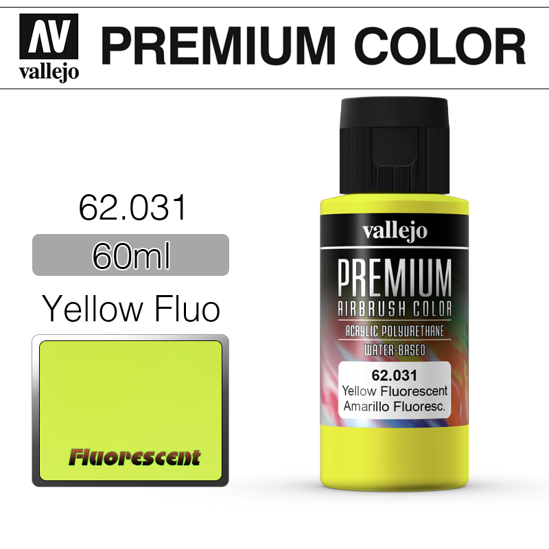 Vallejo Premium Color _ 62031 _ 60ml _ Yellow Fluo