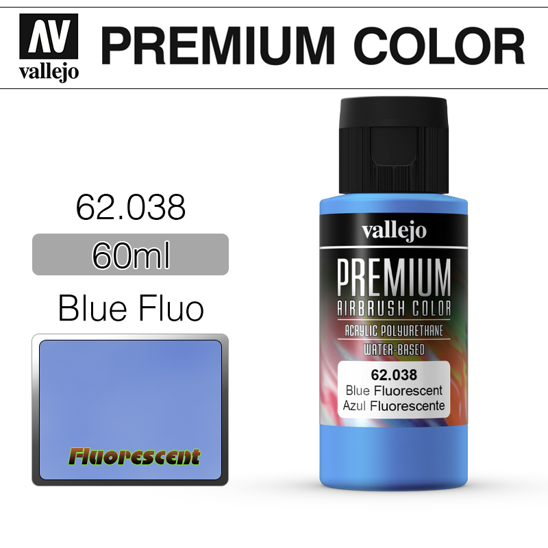 Vallejo Premium Color _ 62038 _ 60ml _ Blue Fluo