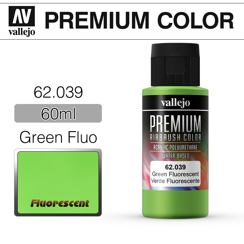 Vallejo Premium Color _ 62039 _ 60ml _ Green Fluo