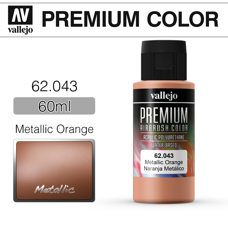 Vallejo Premium Color _ 62043 _ 60ml _ Metallic Orange