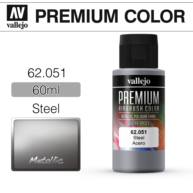 Vallejo Premium Color _ 62051 _ 60ml _ Steel