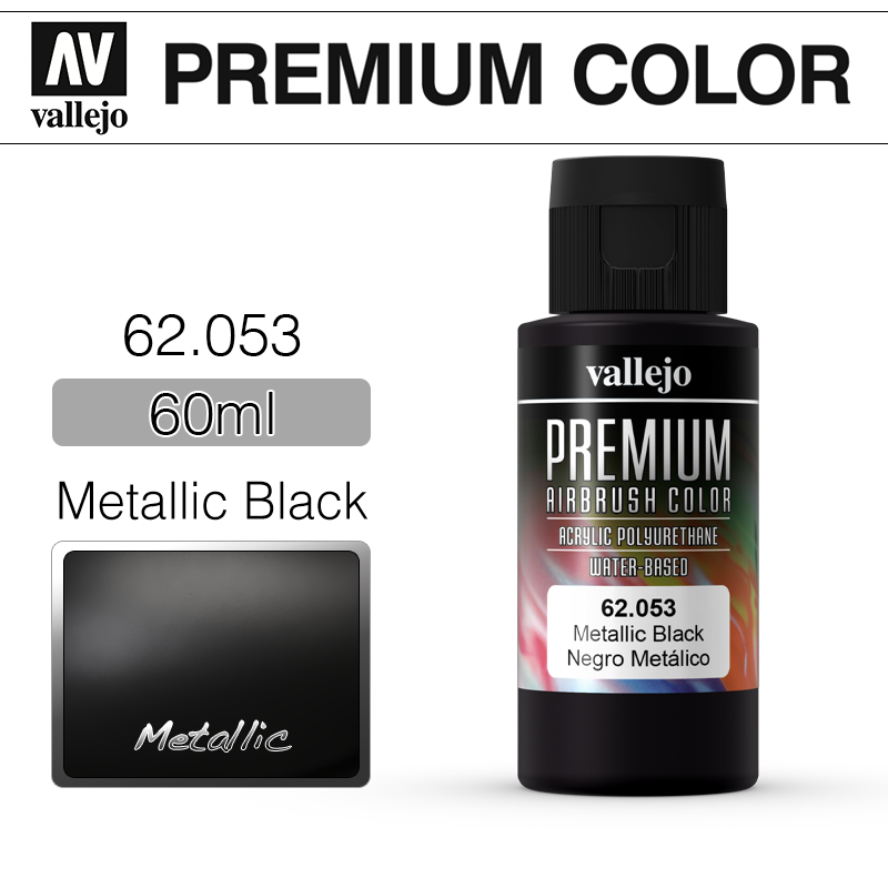 Vallejo Premium Color _ 62053 _ 60ml _ Metallic Black