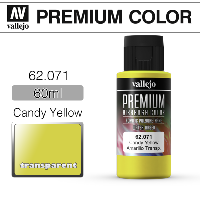Vallejo Premium Color _ 62071 _ 60ml _ Candy Yellow