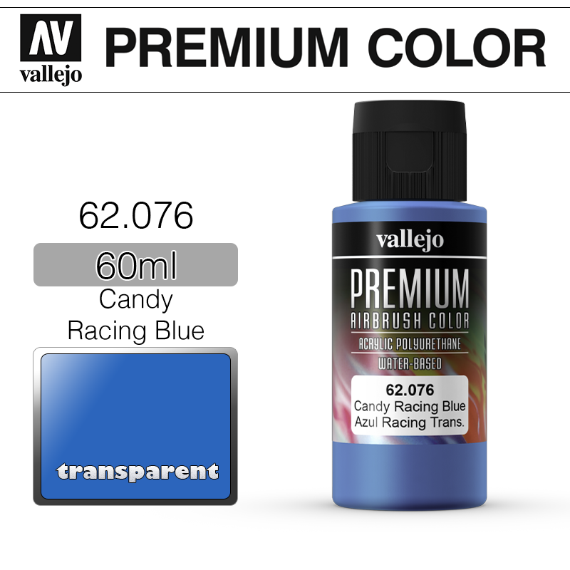 Vallejo Premium Color _ 62076 _ 60ml _ Candy Racing Blue