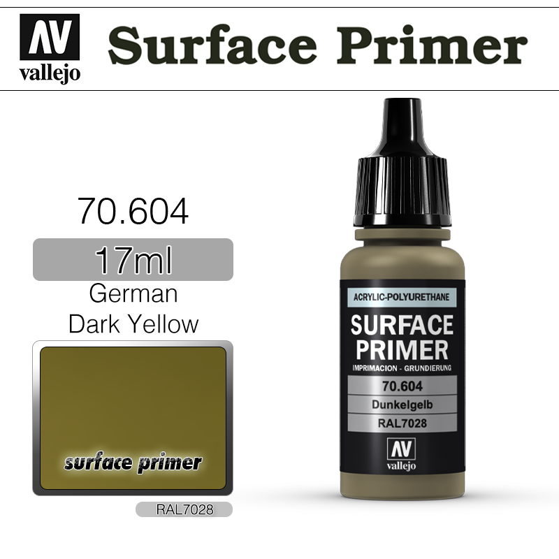 Vallejo Surface Primer _ 70604 _ 17ml _ German Dark Yellow