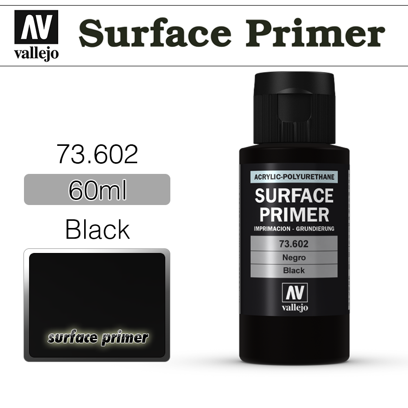 Vallejo Surface Primer _ 73602 _ 60ml _ Black